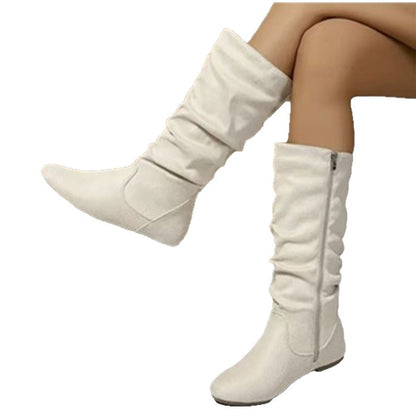 Women's Side Zipper Round Toe Boots