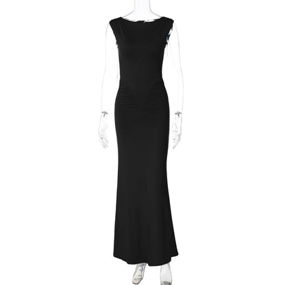 Womens Slim Fit Pleated Dress