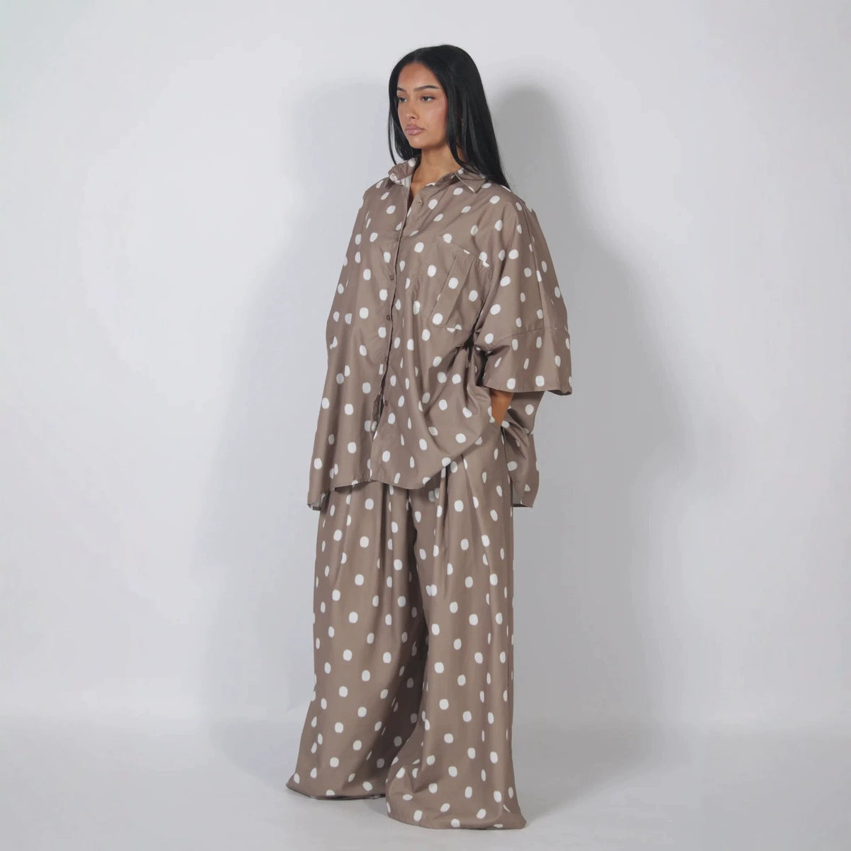 Retro Polka Dot Shirt and Pants Set