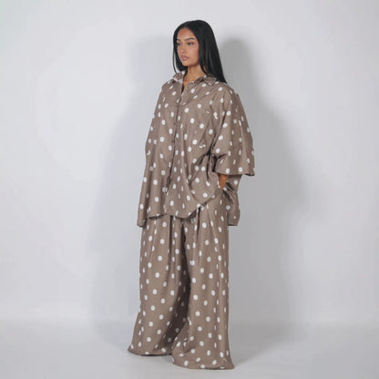 Retro Polka Dot Shirt and Pants Set