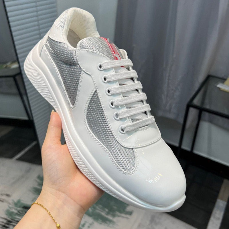 Casual Breathable Cowhide Canvas Sneakers for Men