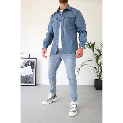 Men's Casual Long Sleeve Slim Fit Cotton Shirt