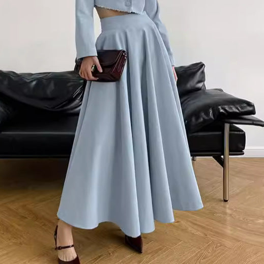 Europese en Amerikaanse mode-elegantie veelzijdige hoogwaardige lange rok