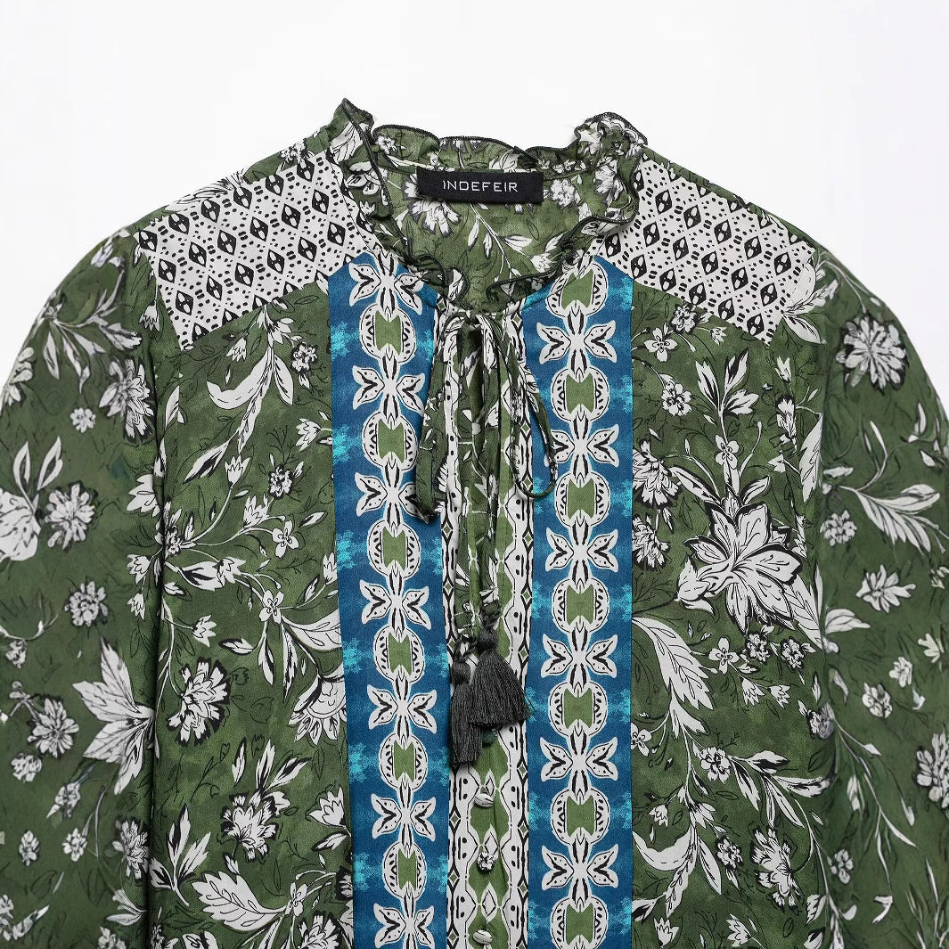 Loose printed MIDI dress