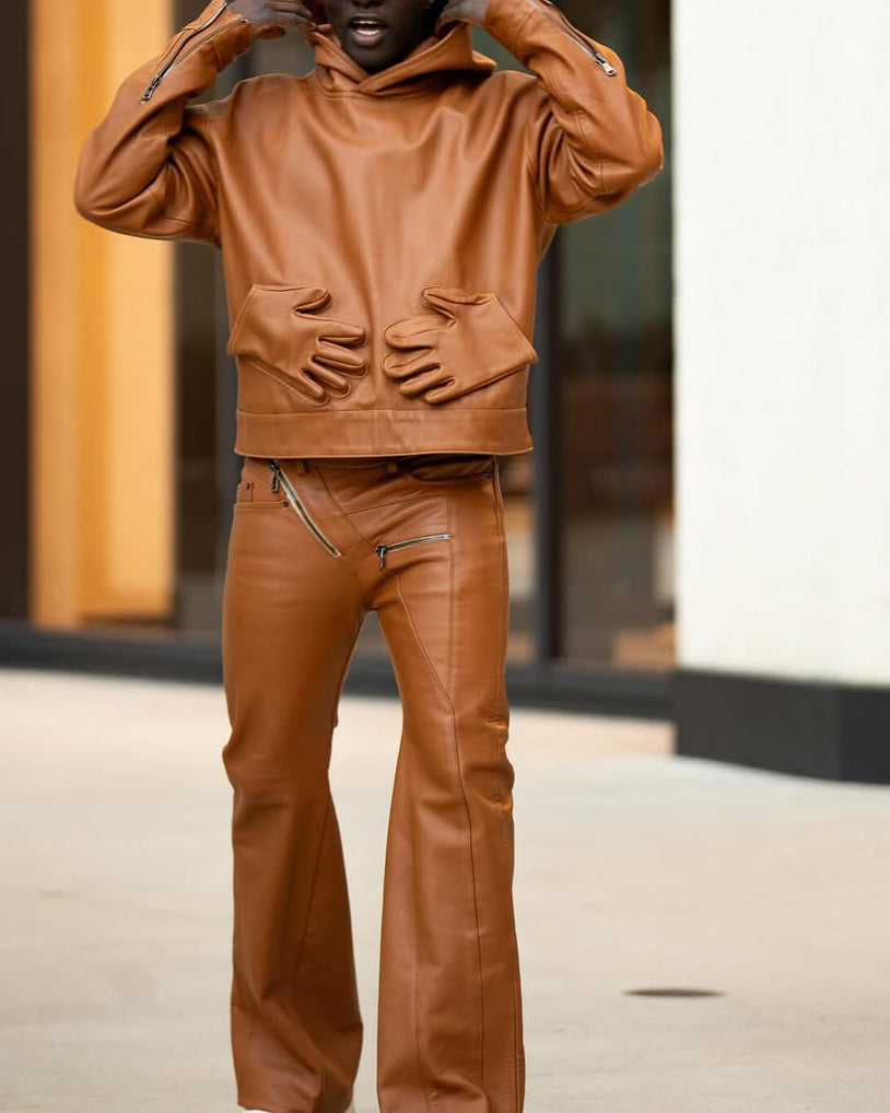 2-Delige heren set herfst- en winter Palm Pocket van PU-leer