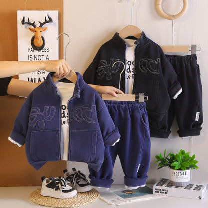 Autumn long sleeved three piece baby jacket