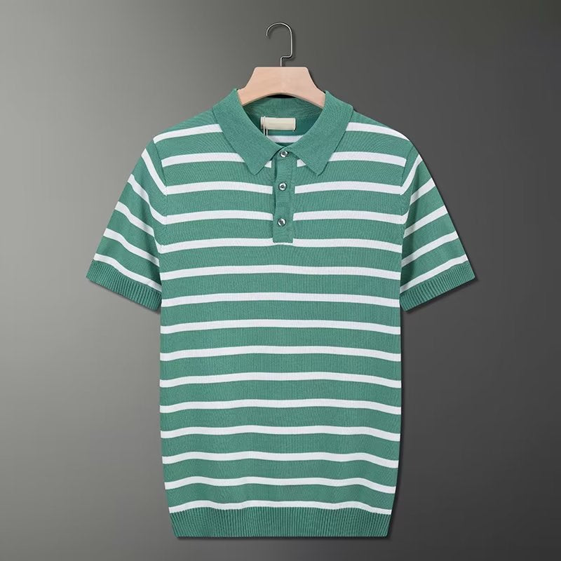 Summer ice silk breathable knitted men's T-shirt