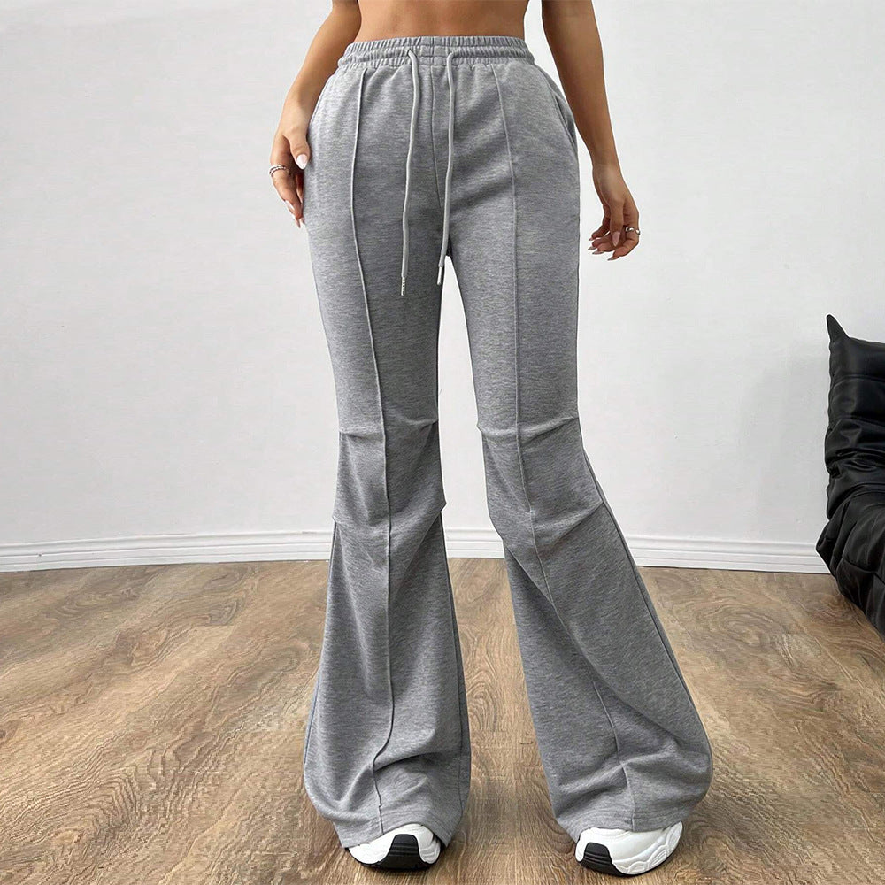 European and American simple and versatile commuter casual trousers wide-leg trousers