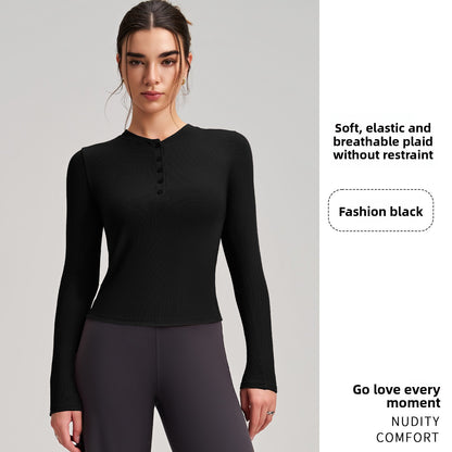 Womens Long Sleeve Yoga Top Fitness Shirt