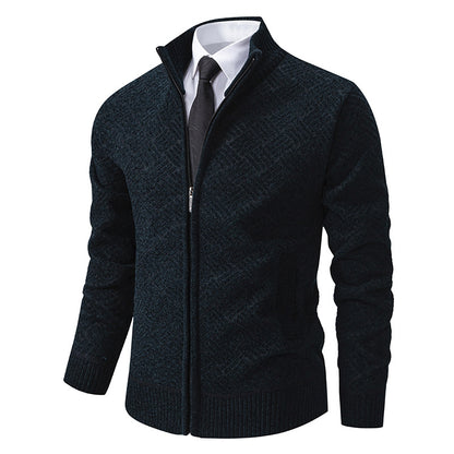 Mens Fleece Lined Knit Cardigan