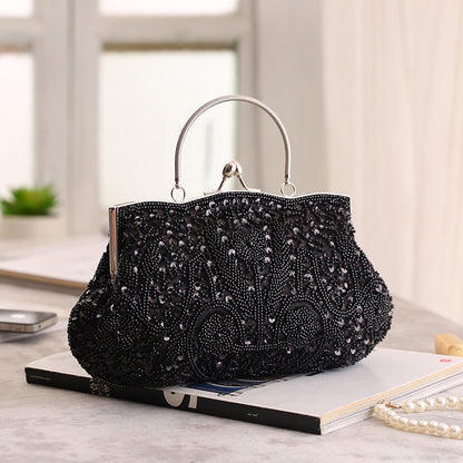 Elegant Chinese Retro Beaded Handbag for Women