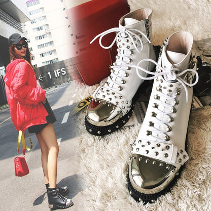 Dames Daytona-laarzen Met Studs Van Echt Leer