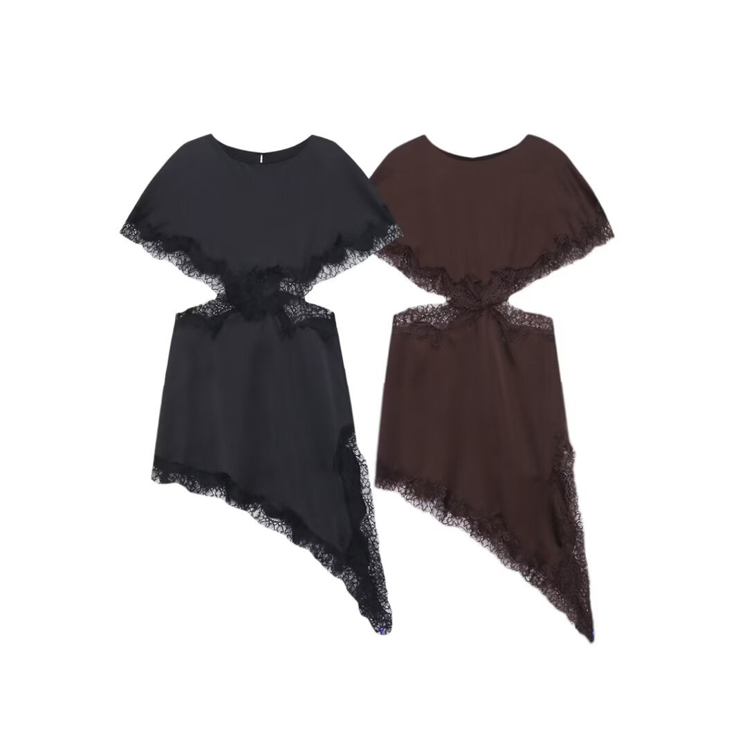 Open waist design lace dress
