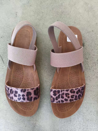 Elastic Fabric One-Strap Sandals