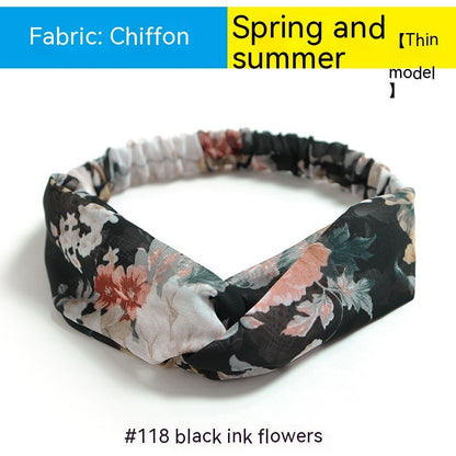 Elastische gekruiste chiffon hoofdband in Boheemse stijl