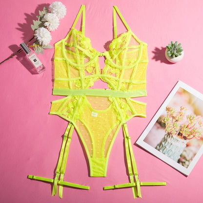 Embroidered Adjustable Body Shaping Bodysuit