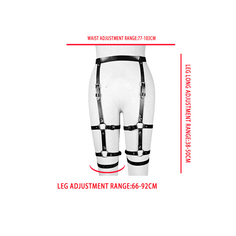Adjustable PU Leather Restraint Harness Set