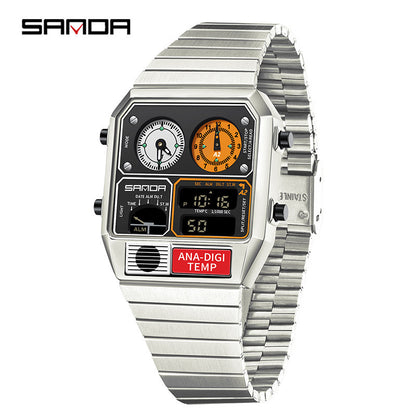 Dual Display 50m Water Resistant Electronic Watch