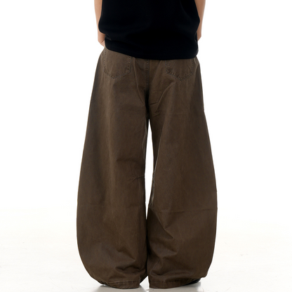 Slimming wide-leg casual trousers
