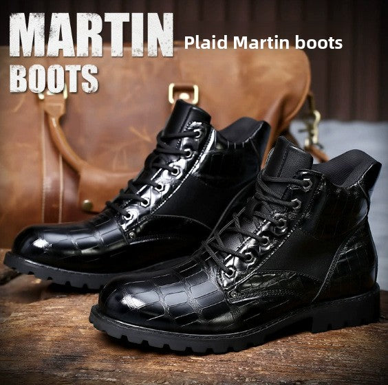 Classic Stone Texture Riding Boots