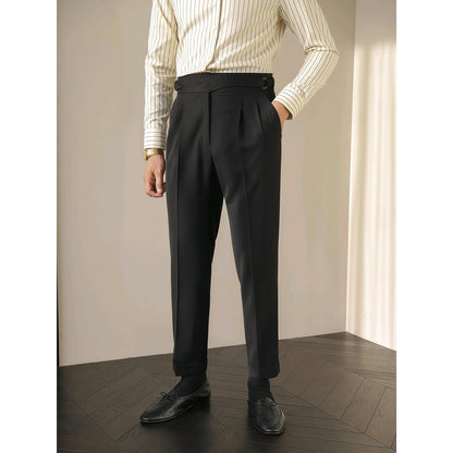 Heren Britse Retro Business Buckle Pants