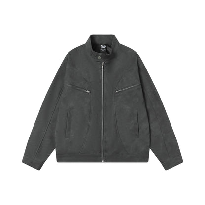 Loose PU leather jacket