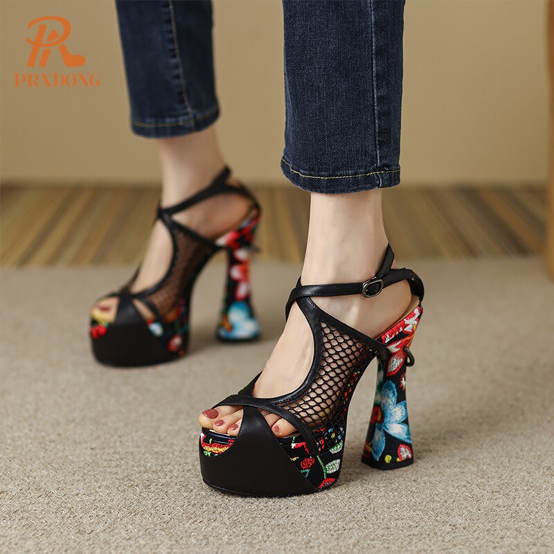 Women's Shoes New Sexy Genuine Leather High Heels Platform Shoes Peep Toe Black White Dress Party Wedding Lady Shoes Pumps 34-39