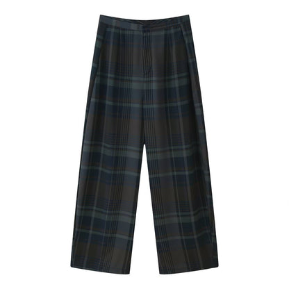 Geruite plooitop met lange mouwen + wijde ballonbroek