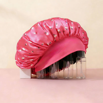 Women's Printed Polyester Wide-Brim Elastic Sleep Cap