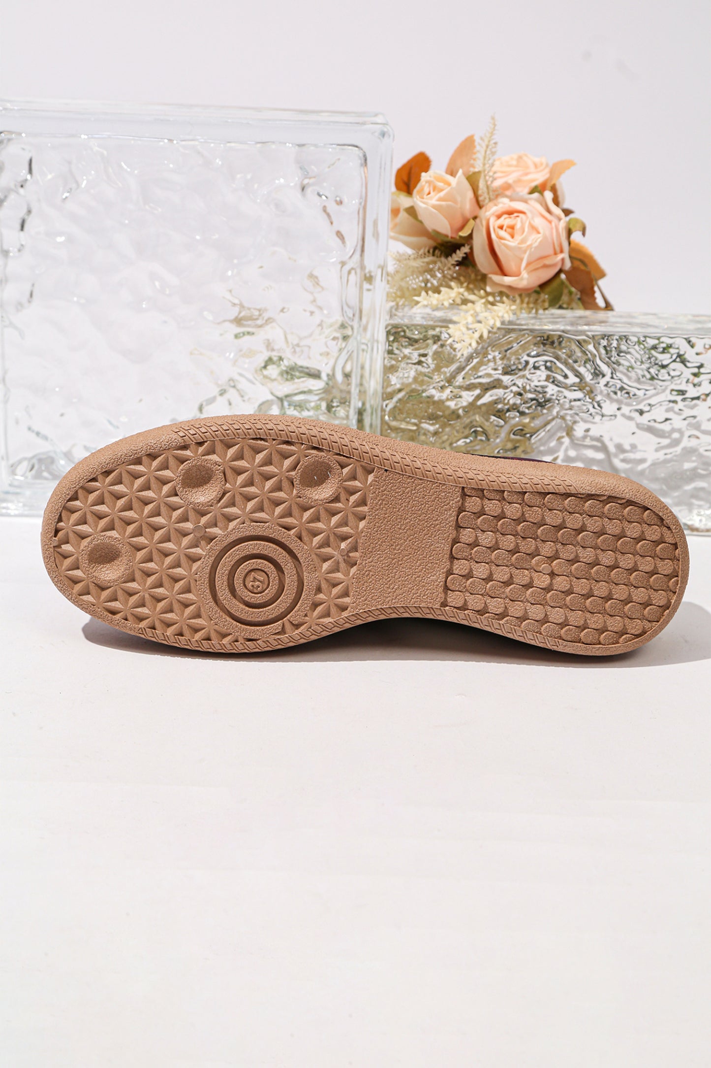 Retro mule sneakers met oogjes van PU-leer en patchwork