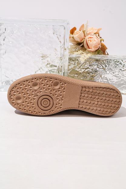 Retro mule sneakers met oogjes van PU-leer en patchwork