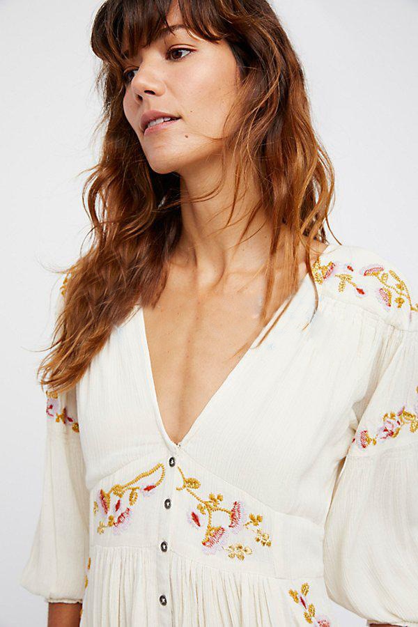 Women's Boho Dress Floral Embroidery Button Down Long Dress V-neck Summer Chic Dress Ethnic Split Robes Sweet Long Dresses