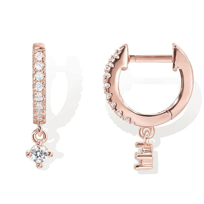 Brass Electroplated Zircon Stud Earrings