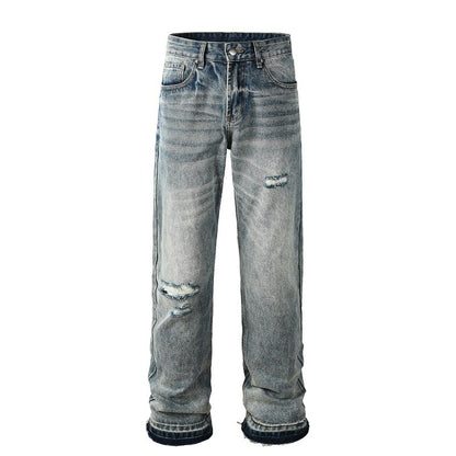 Men's Distressed Straight Denim Pants