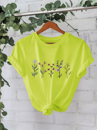 Round neck floral print top