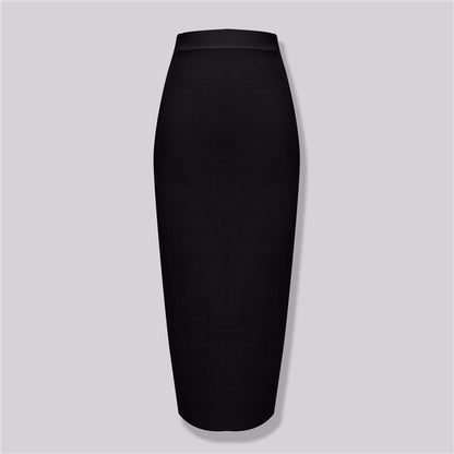 Sexy Bandage Midi Rok met Ritssluiting en Split