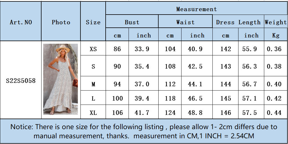Printed Resort Ruffle Sling Maxi Dress Ladies Over Knee Maxi Dress