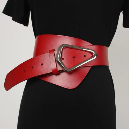 Irregular Spring Suit Shirt Women Waist Belt Real Leather Cinch Strap Cowhide Cowskin Waistband  Belt