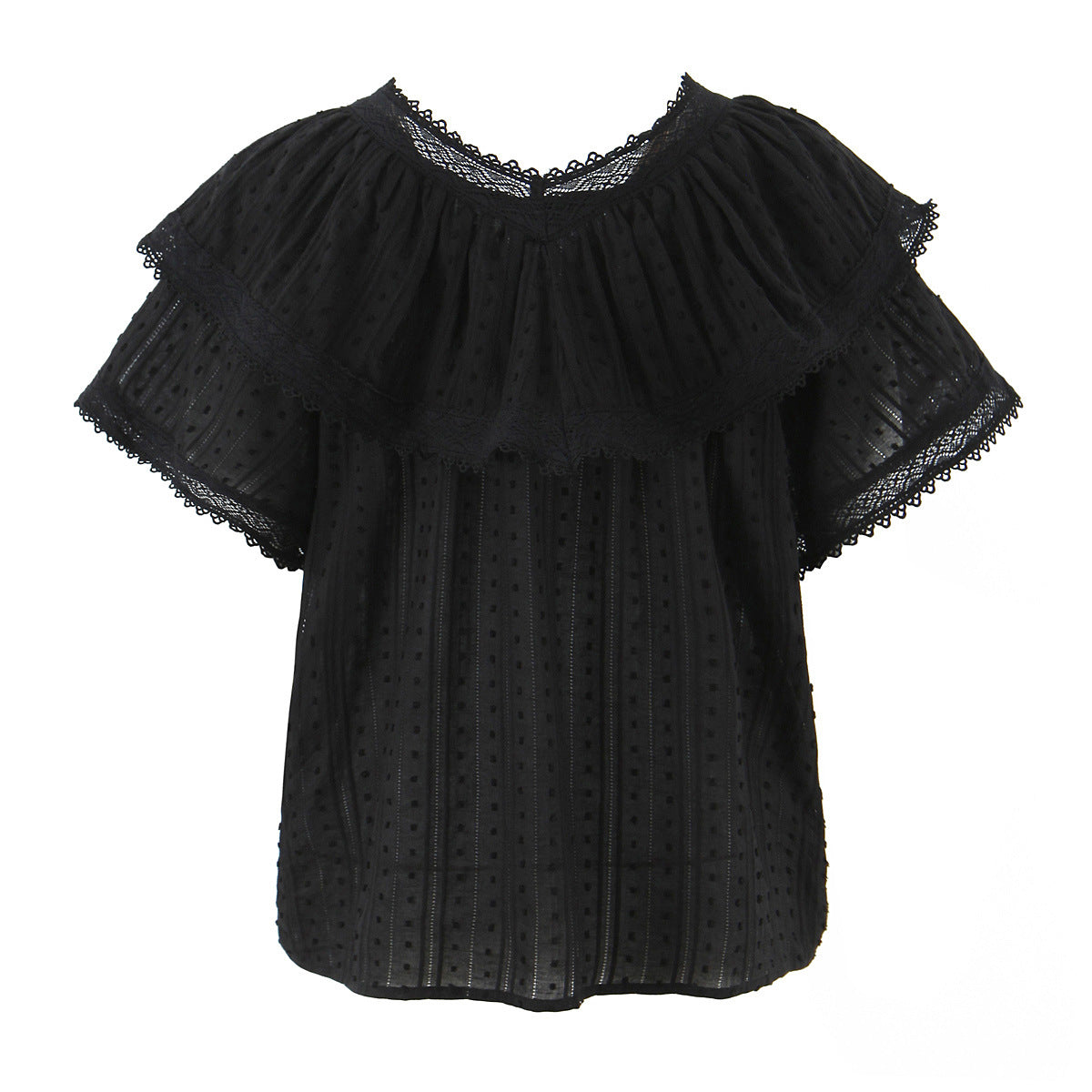Lace lace loose top shirt