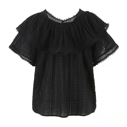 Lace lace loose top shirt