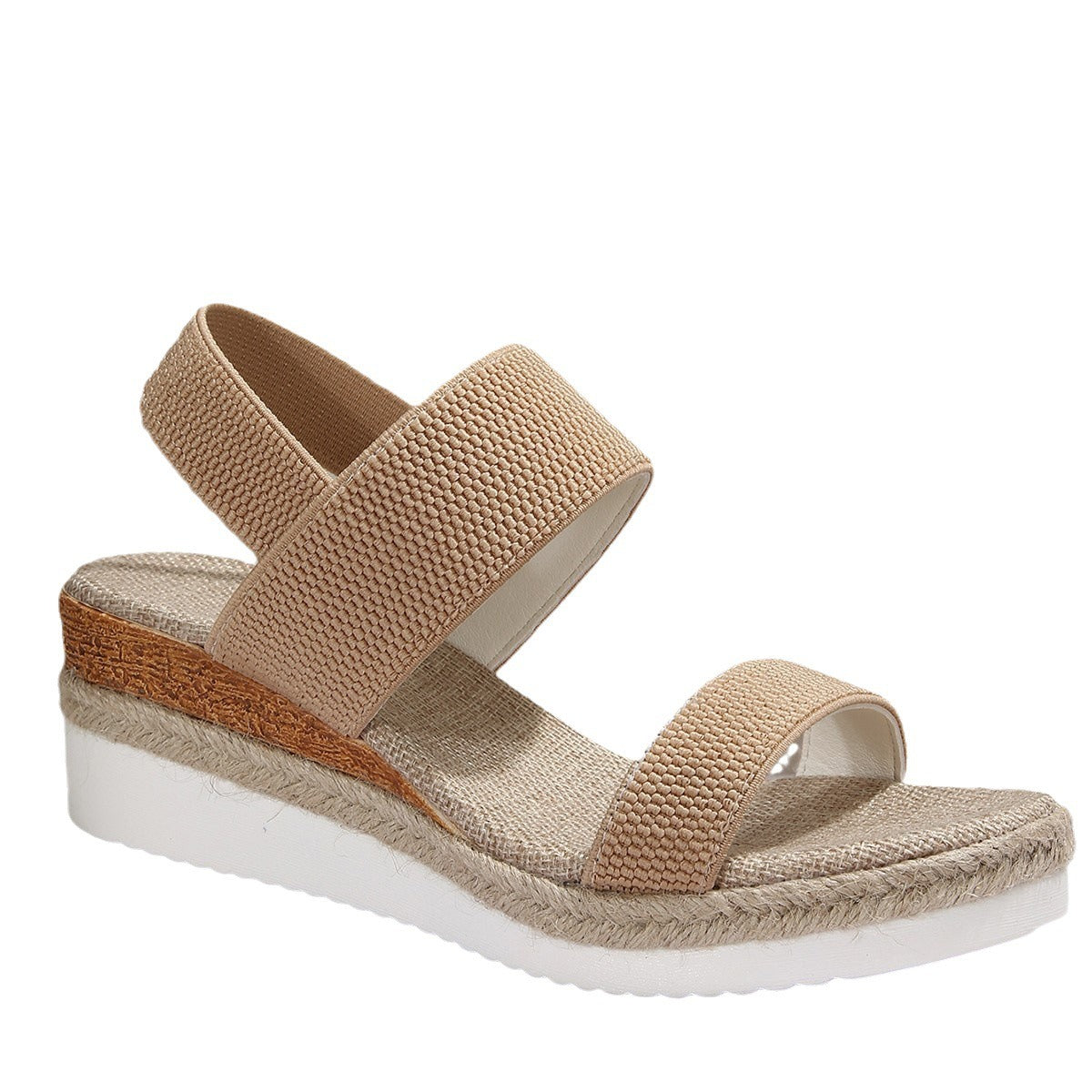 Zomersandalen met elastische band en hoge zool