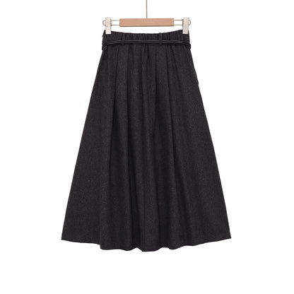 Midi-rok met losse tailleband