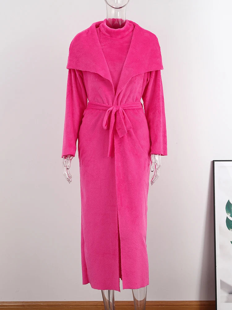 Dames lange cardigan jurk 2-delige set