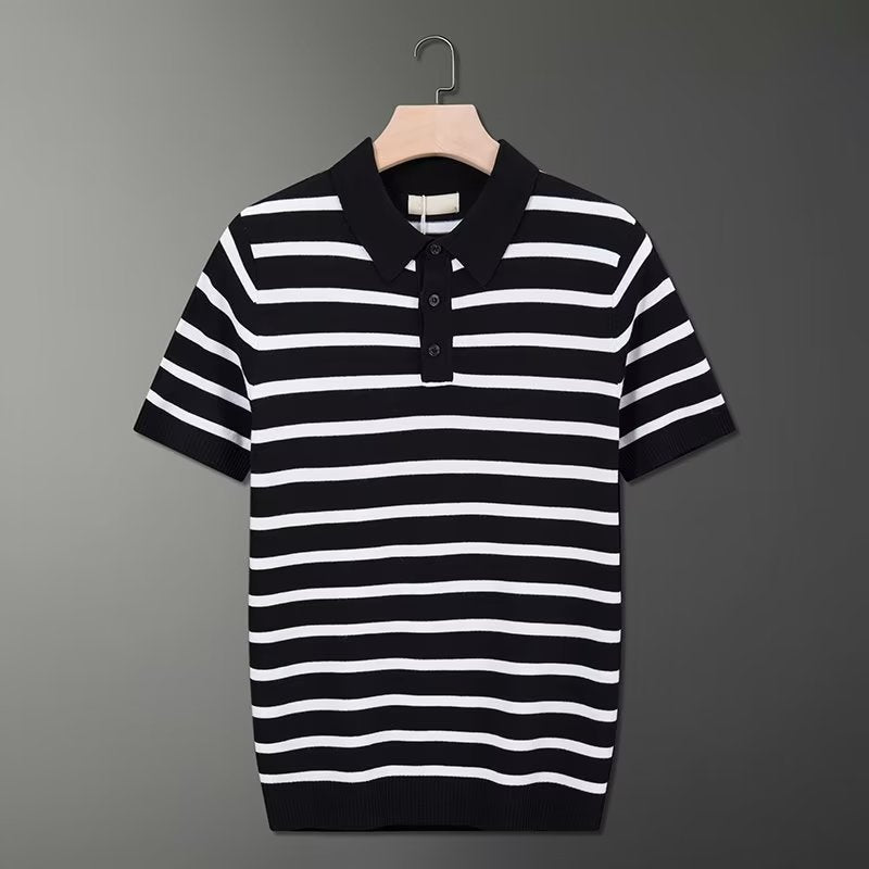 Summer ice silk breathable knitted men's T-shirt