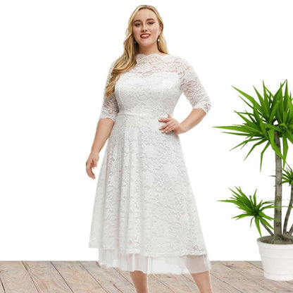 Plus Size Large Women's New Lace Evening Dress High Quality Dress