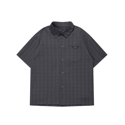 Pocket label striped shirt for men