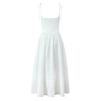 Camisolejurk met vetersluiting