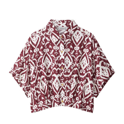 Printed shirt+printed skirt set for women