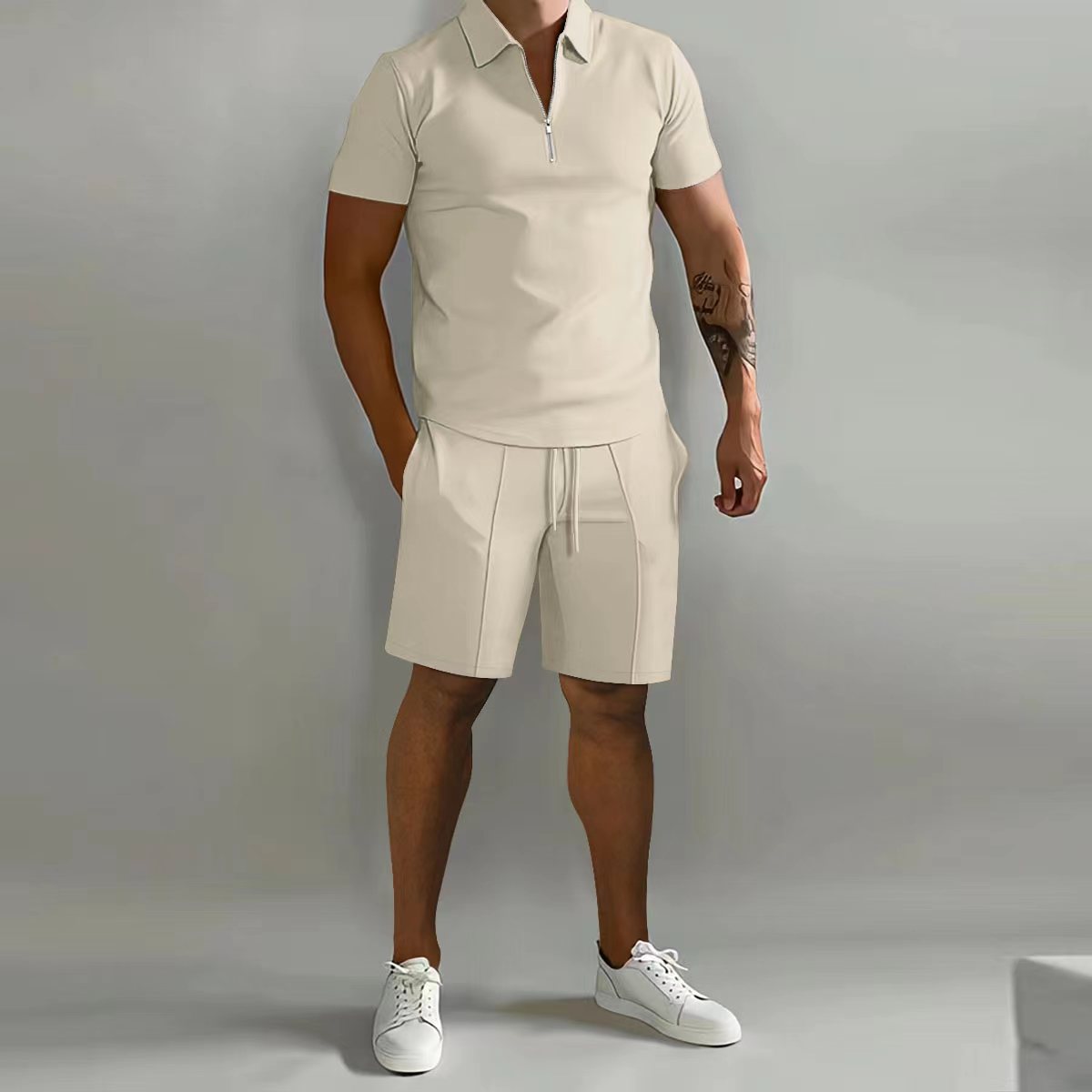 Polo casual loose short sleeved shorts sports suit