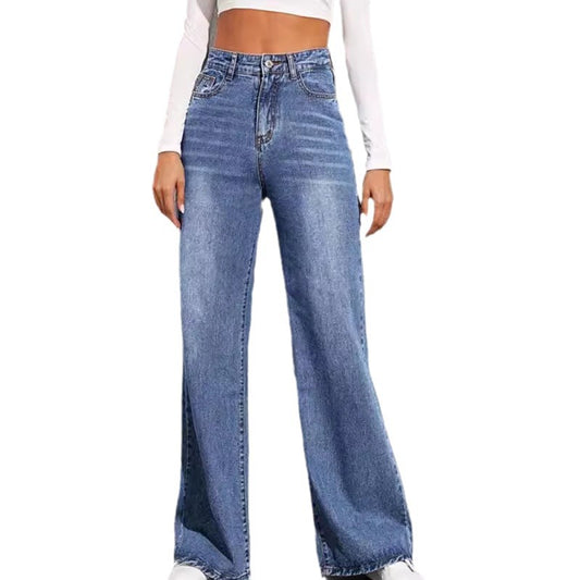 Jeans met wijde pijpen en hoge taille voor dames